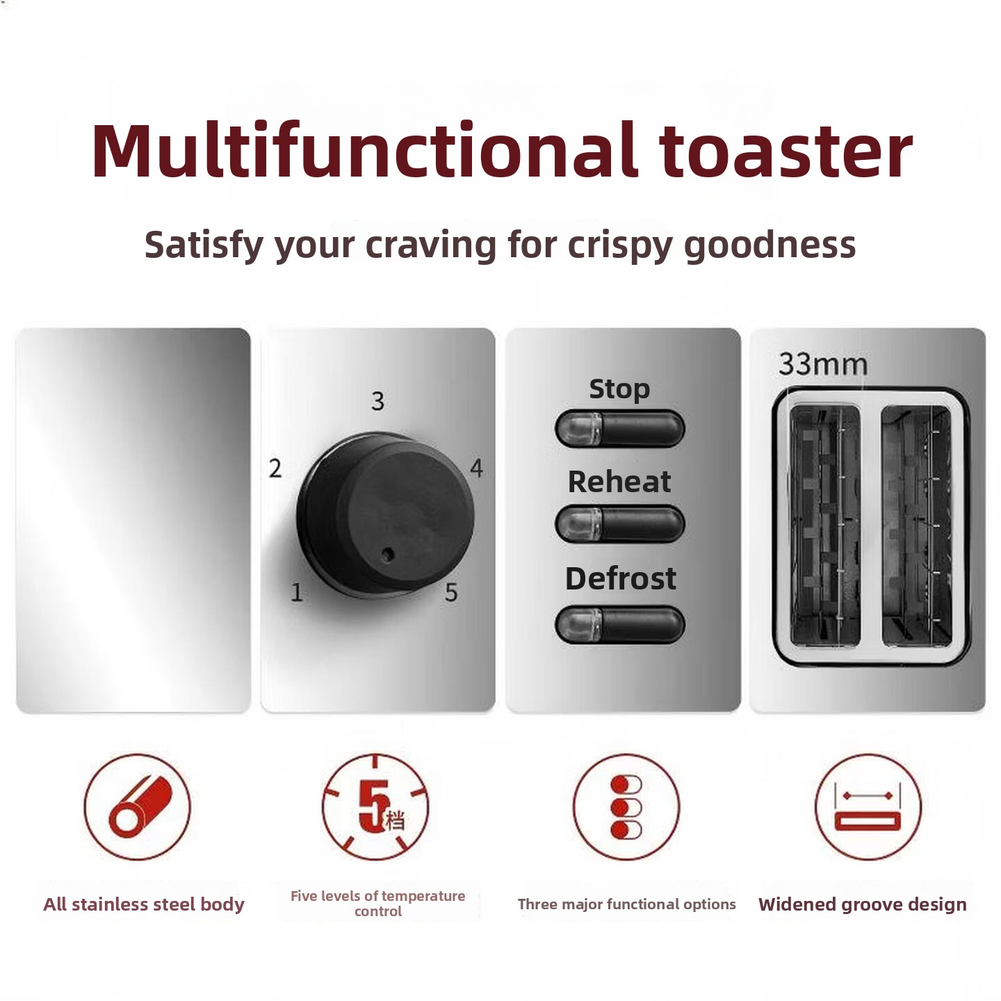 Stainless Steel 2 Slice Toaste - đánh giá và giá Toaster 4 Slice